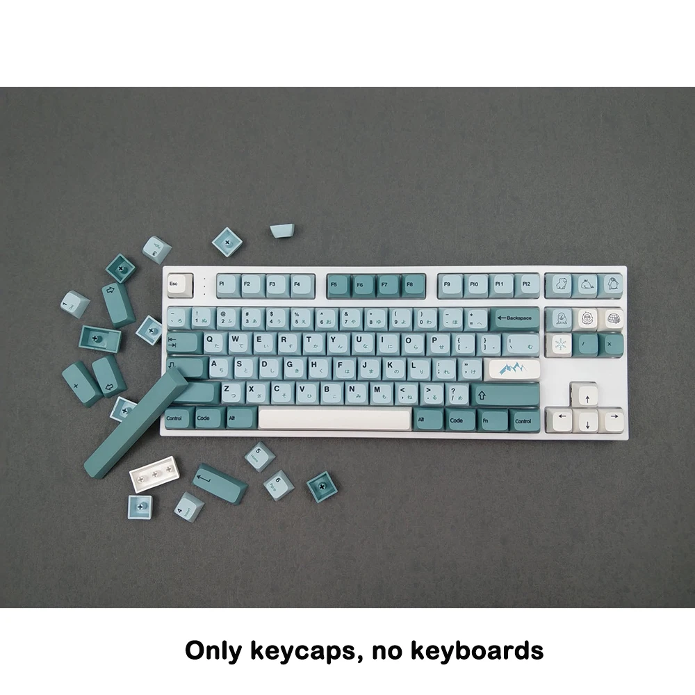 126 Key XDA PBT Keycaps GMK Tema Gunung Es Teclado Gamer Keyboard Mekanis Cap Dye Subbed Anis 61 87 104 108 Set Kunci Mx Switch