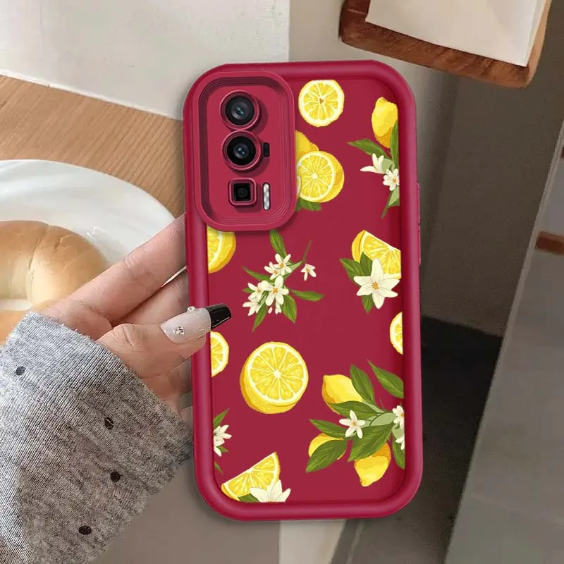 Fashion Design Lemon Creative Cover For Xiaomi Redmi K70E 14R 14C 13 13C K60 Plus Pro Ultra 5G 4G Eye Ladder Phone Case