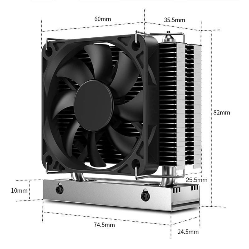 Imagem -05 - Ssd Torre do Radiador de Refrigeração Dissipador de Alumínio Tubo de Calor de Cobre Ventilador de Dissipador de Calor para o Disco Rígido M.2 Nvme High-end m2 2280