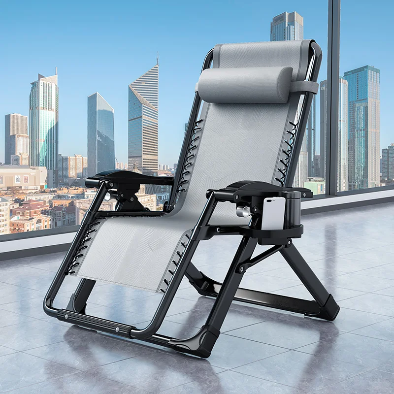 Reclining chair folding cool lunch break chair office sitting and lying dual-purpose nap bed for the elderly leisure back chair