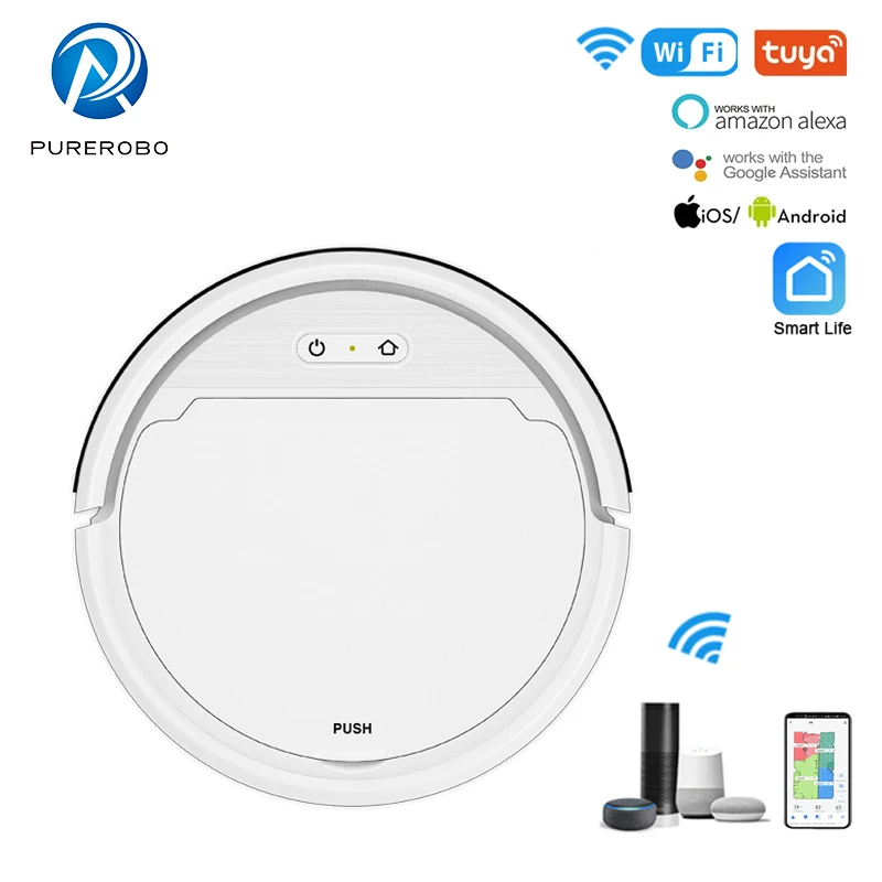 Purerobo P1 Robot Vacuum Cleaner With APP Intelligent Path Planning 3-in-1 Automatic Clean Sweep&Wet Mopping Floors For Home