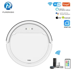 Purerobo-P1 Robot Aspirador de pó com aplicativo, planejamento inteligente do caminho, 3-em-1, automático, limpo, varrer e esfregar molhado, pisos para casa