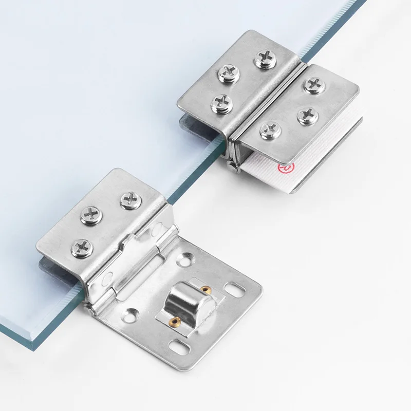 

1 Pcs Free Opening Stainless Steel Glass Furniture Hardware Hinge Glass Door Accessories Hinge Chain Wine Glass Door Hinge ﻿