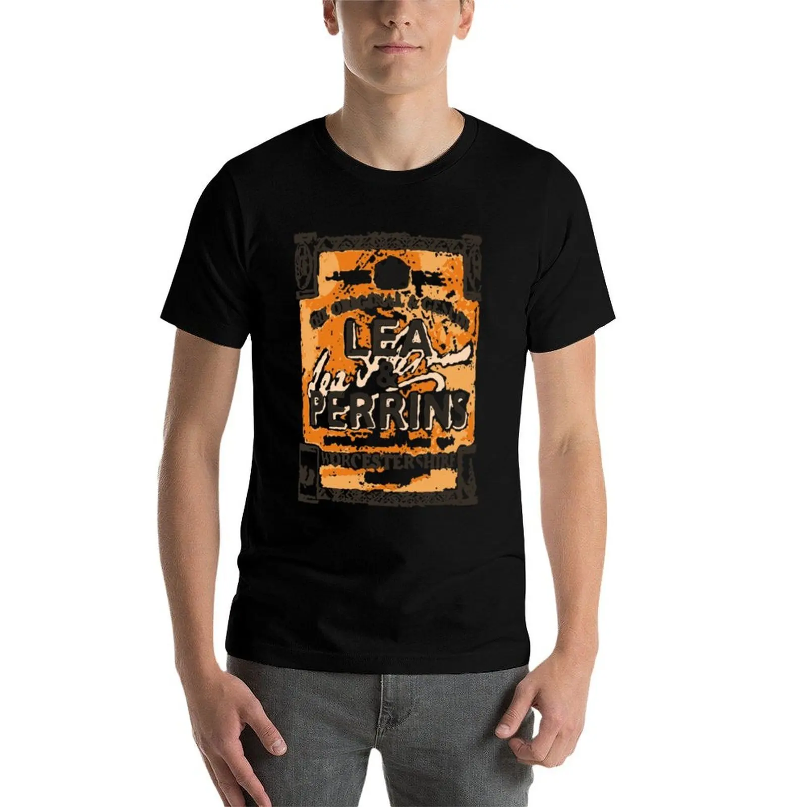 Camiseta con etiqueta de salsa de Lea & Perrins Worcestershire, camisetas divertidas para hombre
