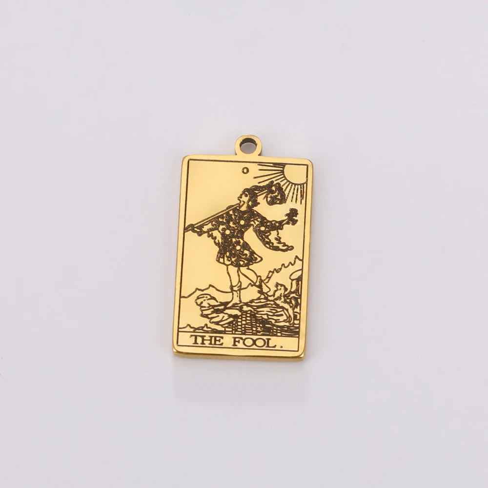 Dawapara Tarot-Kartenanhänger für die Schmuckherstellung, Astrologie, Tarotkarten, Major Arcana, magisches Amulett, Anhänger aus Edelstahl – Detail 22
