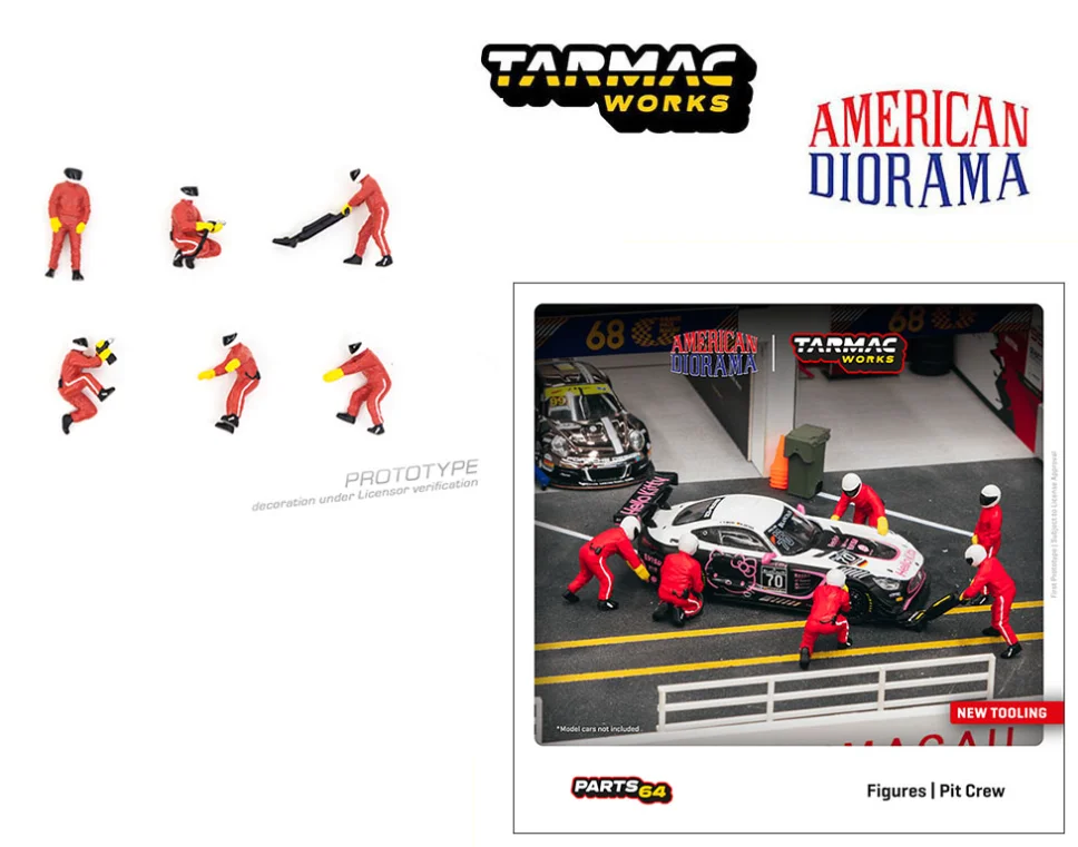 Tarmac Works & American Diorama 1:64 figures girl night out pit crew Set RWB Collection of alloy figure car decoration gift