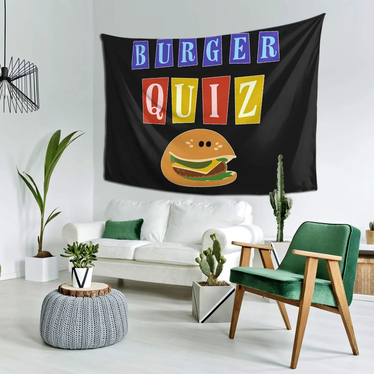 

Burger Quizz новый гобелен с логотипом, настенный эстетический гобелен для украшения дома для комнаты в общежитии