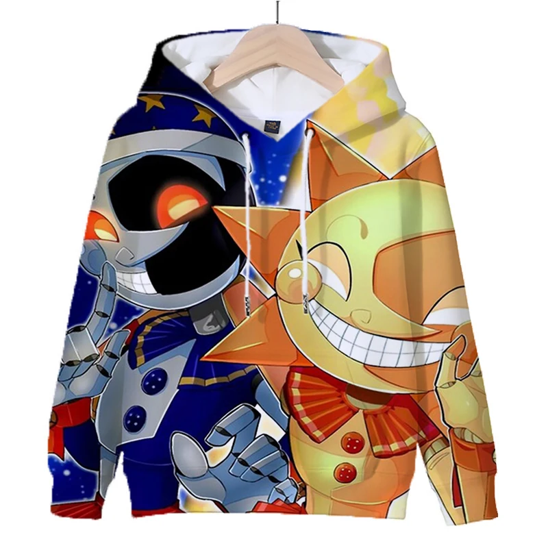 Fnaf Sundrop Moondrop Hoodie Girls Hooded Sweatshirts Funny Cartoon Kids Hoodies Boys Casual Pullovers Harajuku Hoody Tracksuit