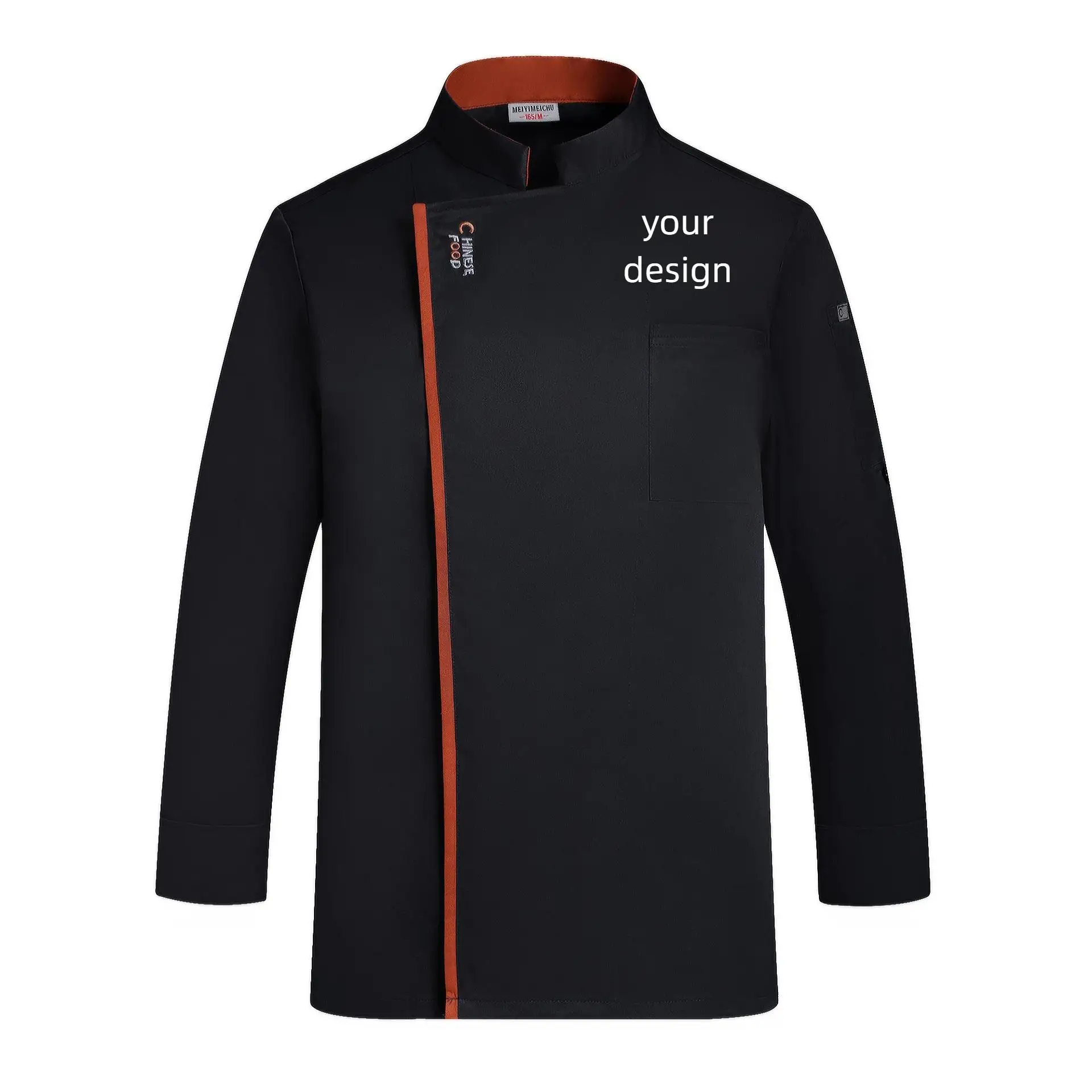 

Куртка-униформа для шеф-повара на заказ с логотипом, индивидуальным дизайном, вышивкой, мужская, из эластичной ткани, рабочая одежда для кухни, поварской костюм, топ