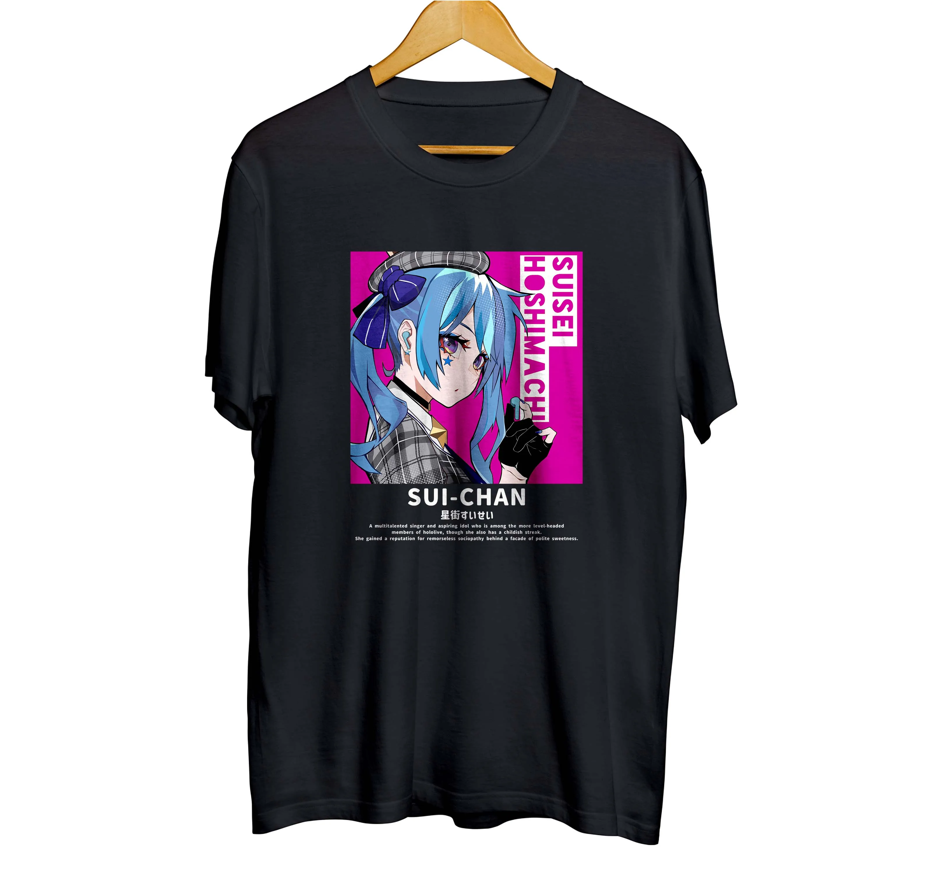 T-shirt distroanime vtuber HOSHIMACHI SUISE CHAN - HOLOLIVE JPN 100% cotton combed 30s