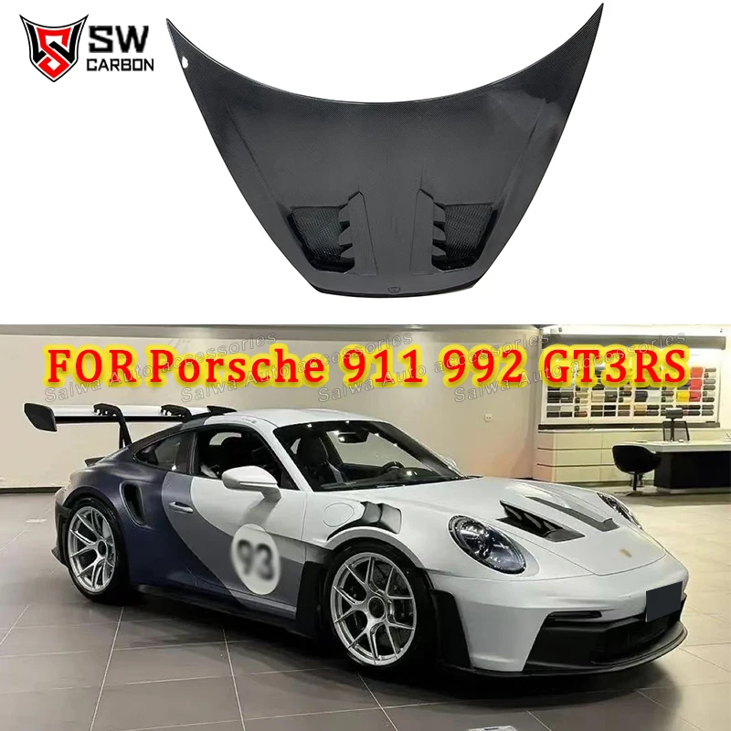 

Carbon Fiber Car Front Bumper Engine Hood For Porsche Carrera 911 992 2019-2023 GT3 Style Front Bonnet Vent Cover Body kit