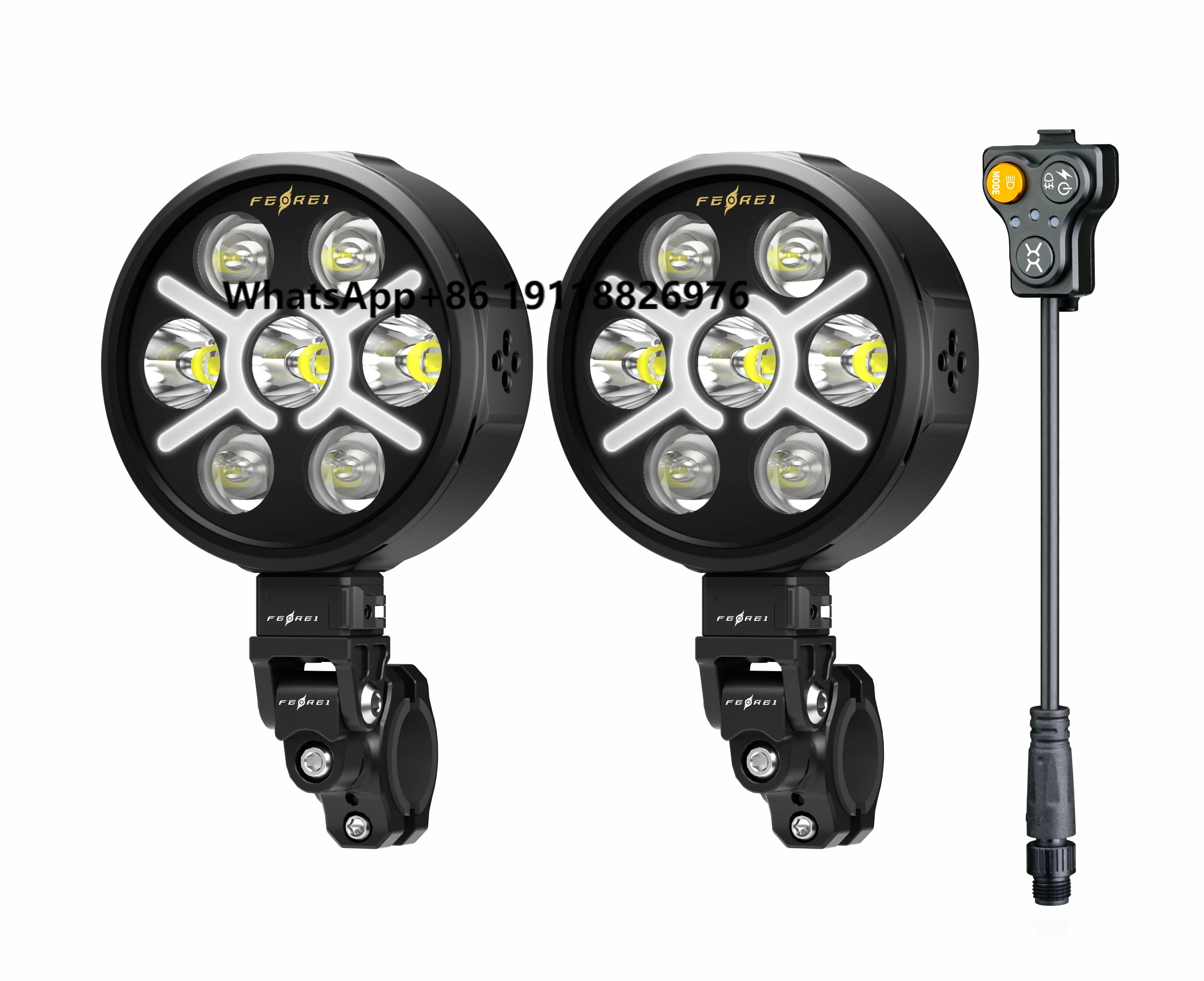 

Ferei Hot Sale FM1300 Motorcycle Driving Lights 14800 Lumens High-Brightness LED Multi-Functional Match Horn Bicycle Lights