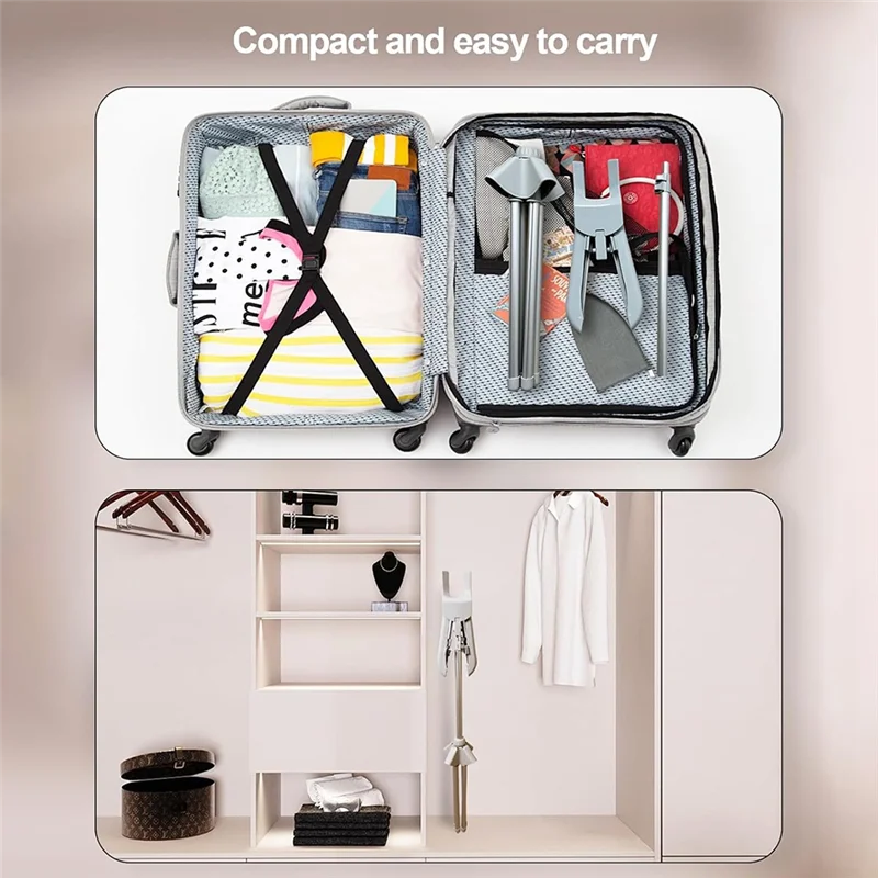 YLS-Foldable Garment Steamer Stand With Ironing Gloves For Clothes,Adjustable Steamer Rack With Two Clips For Suit Shirt