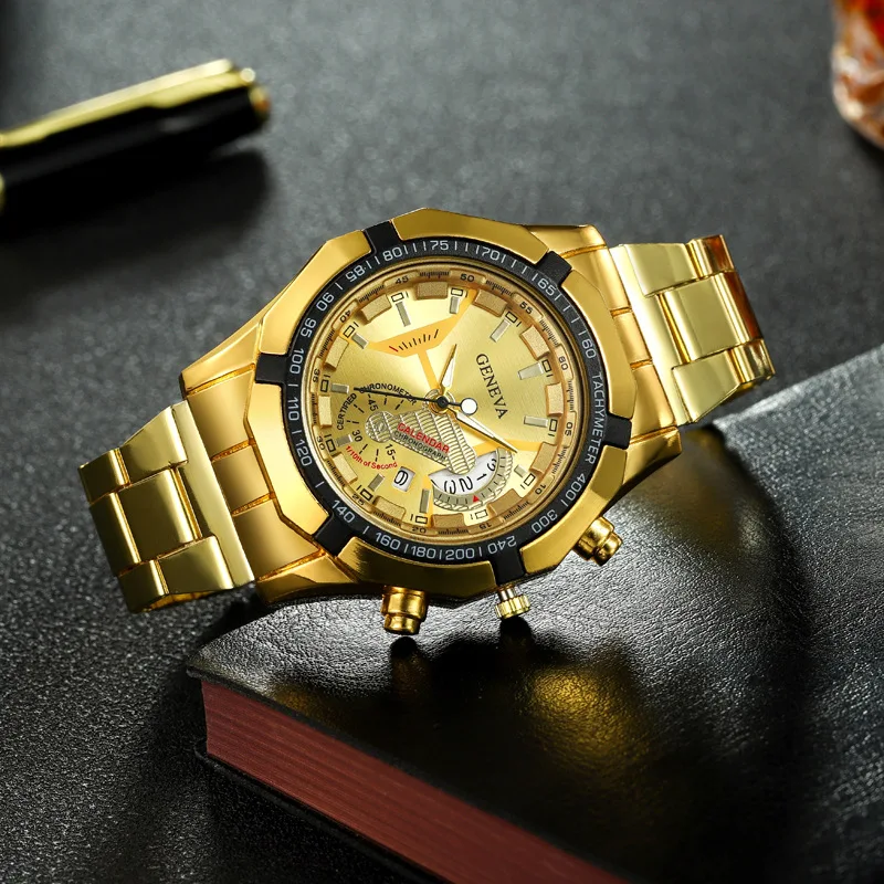 

Имитация автоматических механических мужских немеханических часов с полым календарем, водонепроницаемый ремешок из нержавеющей стали, простой