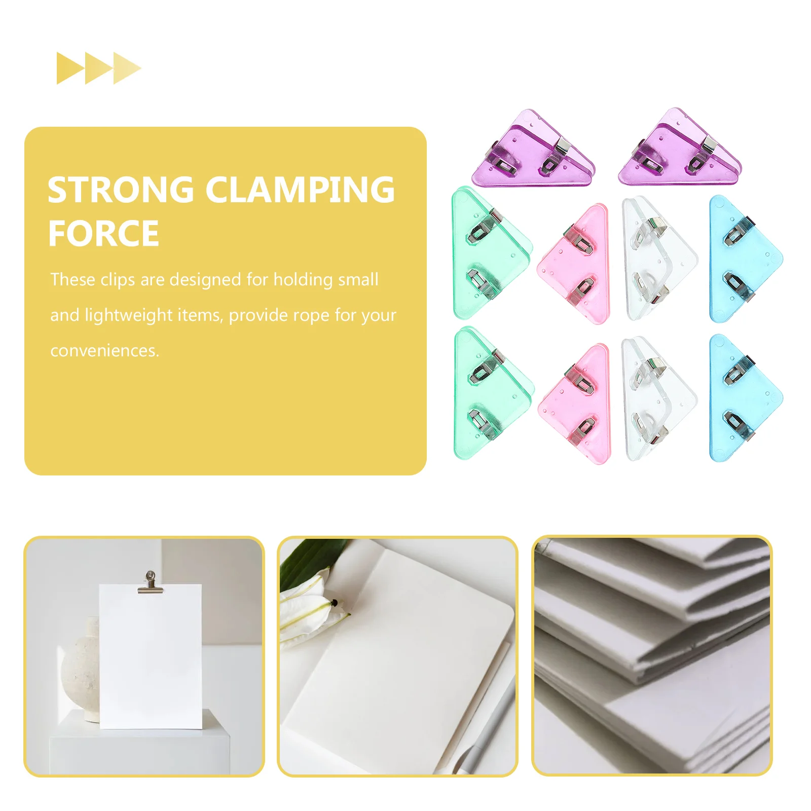 10 Pcs Binders Stationery Storage Clip Multi-function Picture Clamps Folder Office Paper Clips