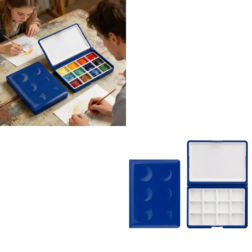  12 Wells Plastic Paint Storage Tray For Acrylic Watercolor Oil Paint Storage