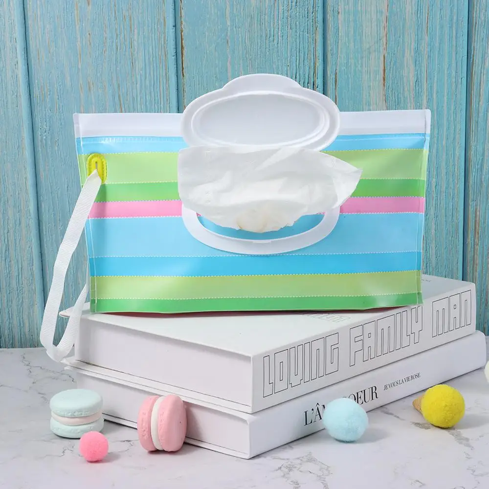 Flip Cover Wet Wipes Bag Useful Snap-Strap Stroller Accessories Napkin Storage Boxes Portable Cosmetic Pouch