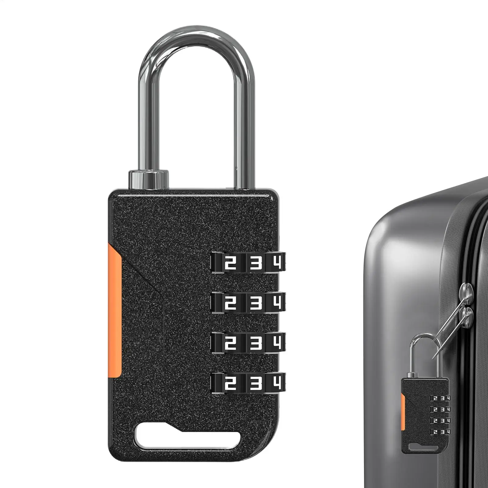 Keyless 4-Digit Combination Padlock for Travel Lightweight Backpack Shackle Luggage Lock Sports Fitness Outdoor Use