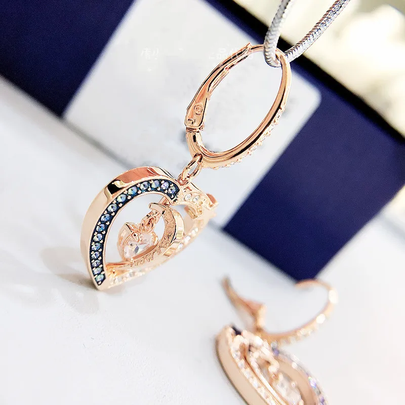 Buy One Get One Free S925 Sterling Silver Full Diamond Heart-shaped Starry Night Honey Language Romantic Earrings for Women