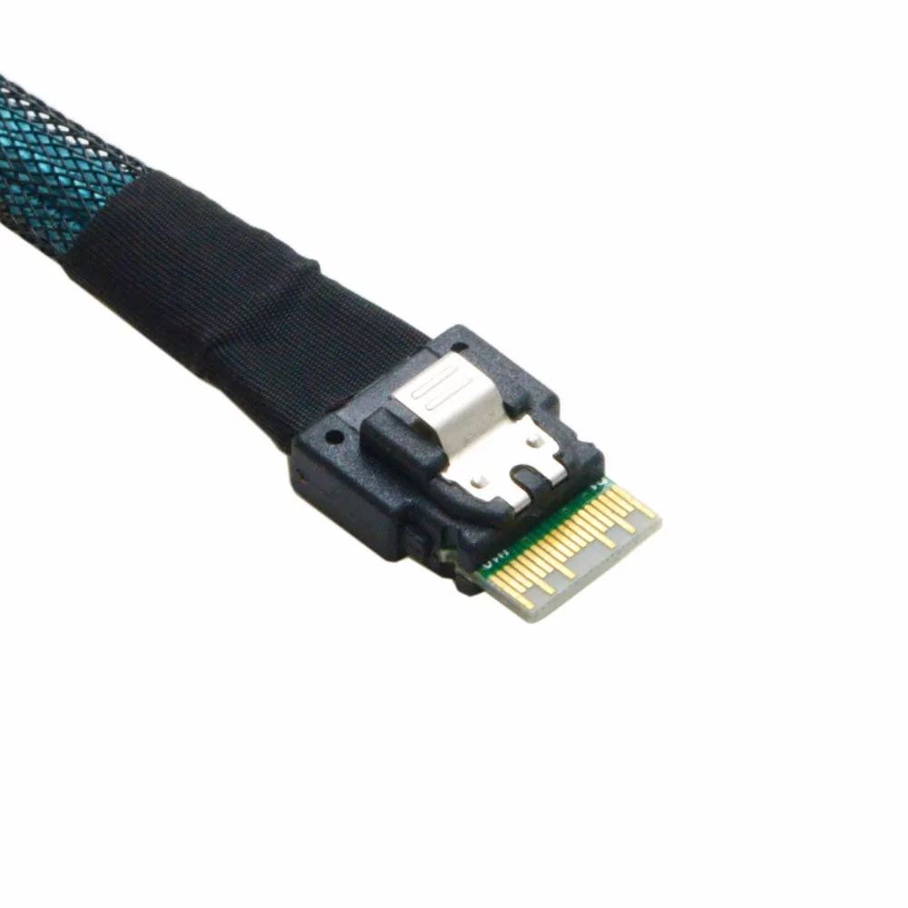 Chenyang Slim SAS 4.0 SFF-8654 4i 38pin Host to 4 SATA 7pin Target Hard Disk Cable 50cm