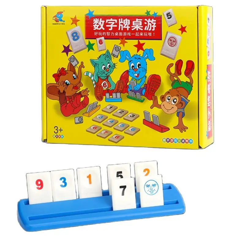 New Toy Table Game Fast Moving Tile Classic Board Game Mahjong Digital Game Hotest Party Game Portable KIDS Gifts