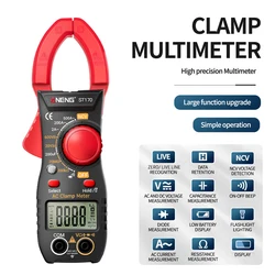 Smart Clamp Meter High Precision AC DC Current Plier Ammeter Voltage Tester 1999 Count Hz Capacitance NCV Ohm Diode Test