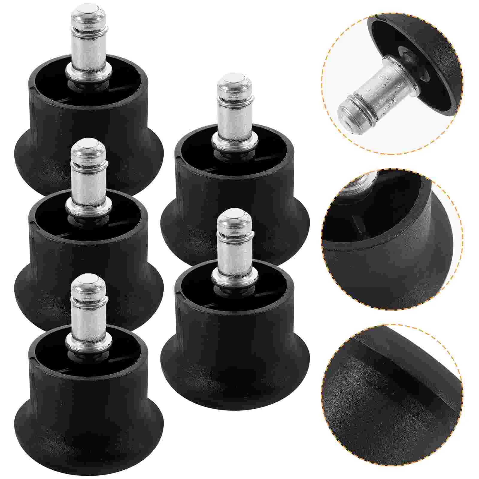 

5 Pcs Swivel Casters Chairs Glide Castors Accessories Furniture Floor Gliders for Office Black