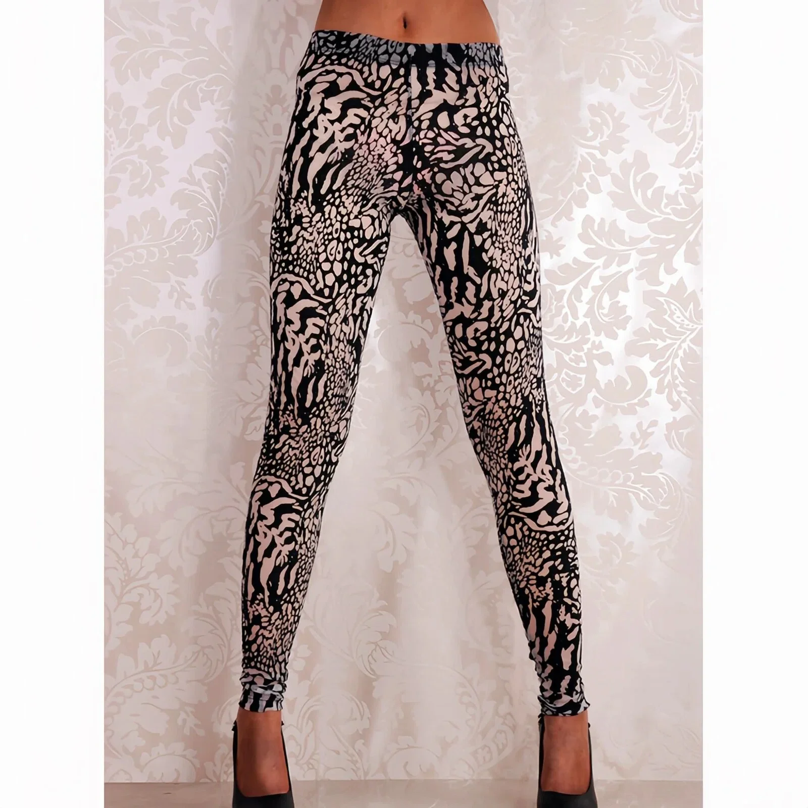 Women Casual Mesh Print Leggings Summer 2026 Elastic Tights Leggings Pants Leopard view 5
