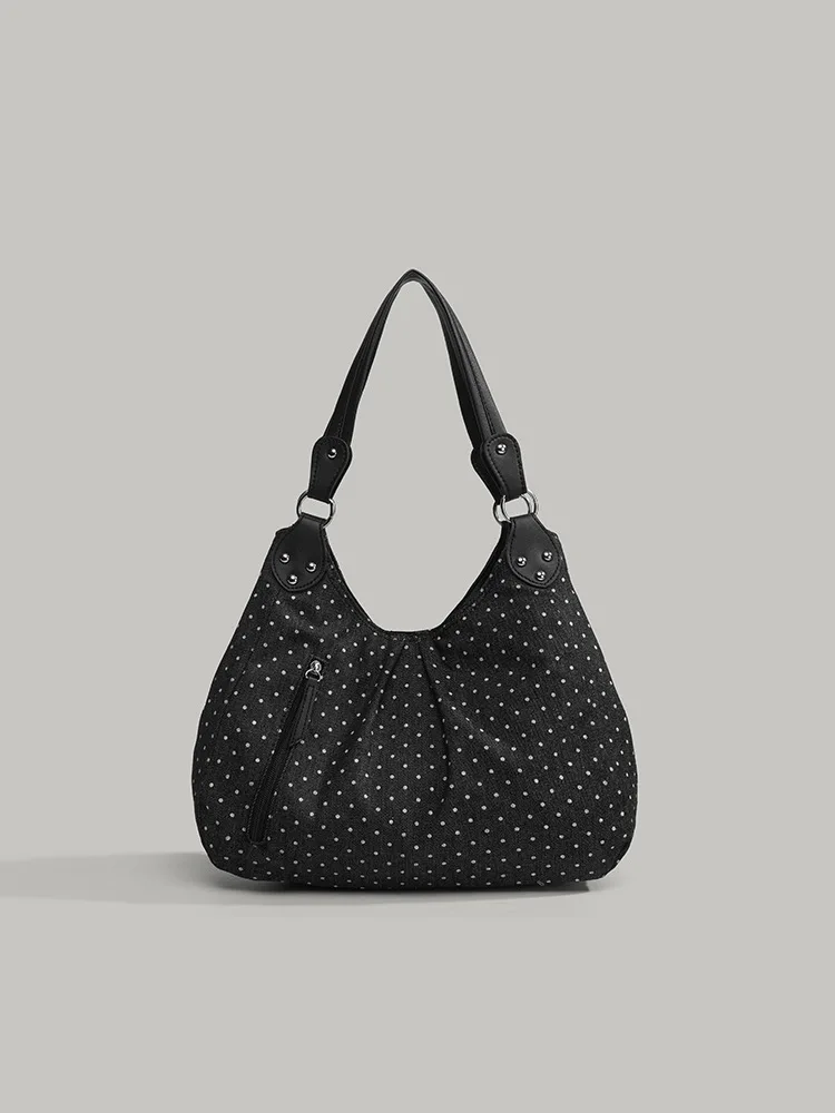 

Fashionable Vintage Messenger Bags New Polka Dot Handbag Korean-style Large-capacity Tote Bags Versatile Comfortable Casual Bags