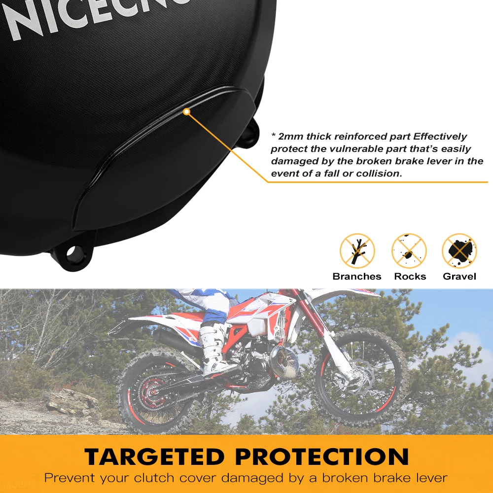 NICECNC Motorcycle Reinforced Clutch Cover Guard For Beta RR/RS 350 480 4 Strokes 2020-22 Motocross All Around Protection Clutch