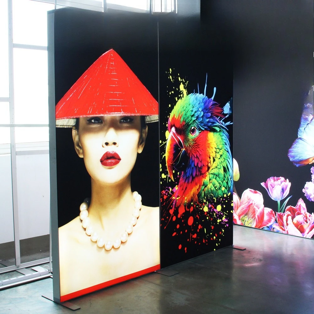 Custom Design Aluminum Frame LED Light Box Lighting Fabric Advertising Stand, Portable Foldable Dye Sublimation Printing