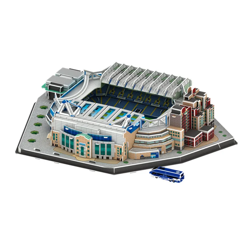 DIY Chelsea Stamford Bridge Football Stadium 3d Stereo Puzzle Model SZ