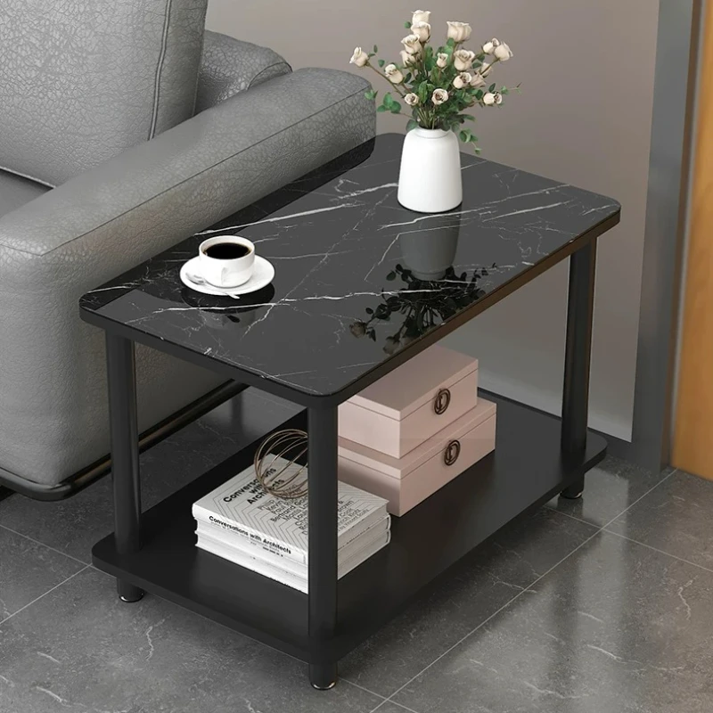 Living Room Rectangular Tempered Glass Coffee Table Reception Room Single Seat Sofa Middle Coffee Table Sofa Side Table Furnitur