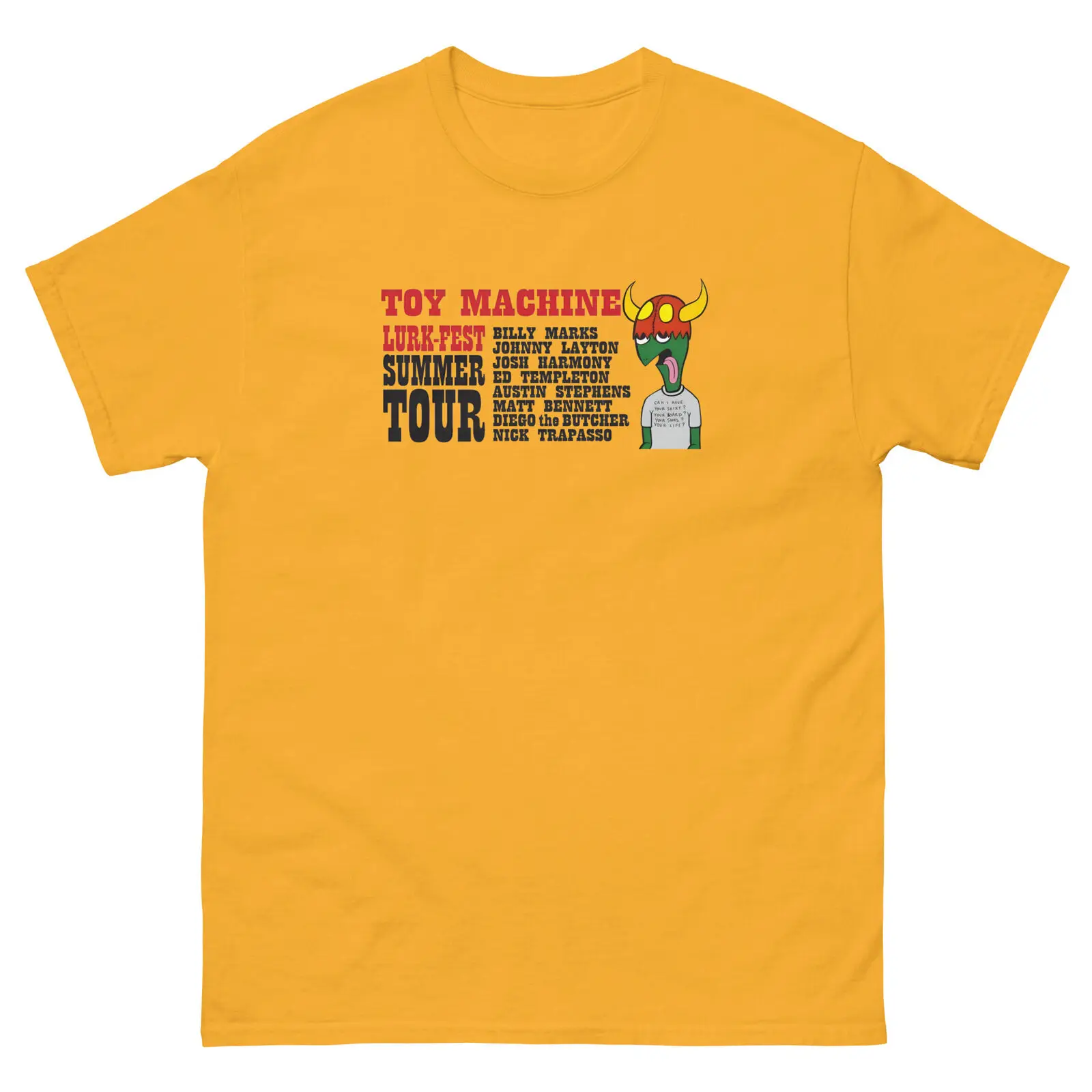 Toy Machine Skateboards Summer Tour Retro Skateboarding T Shirt Design