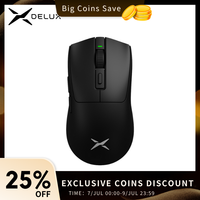 Delux M600 Series Wireless Gaming Mouse 52g Lightweight 2.4G Dual Mode Connection 26000DPI Macro Rechargeable Mice for PC Gamer