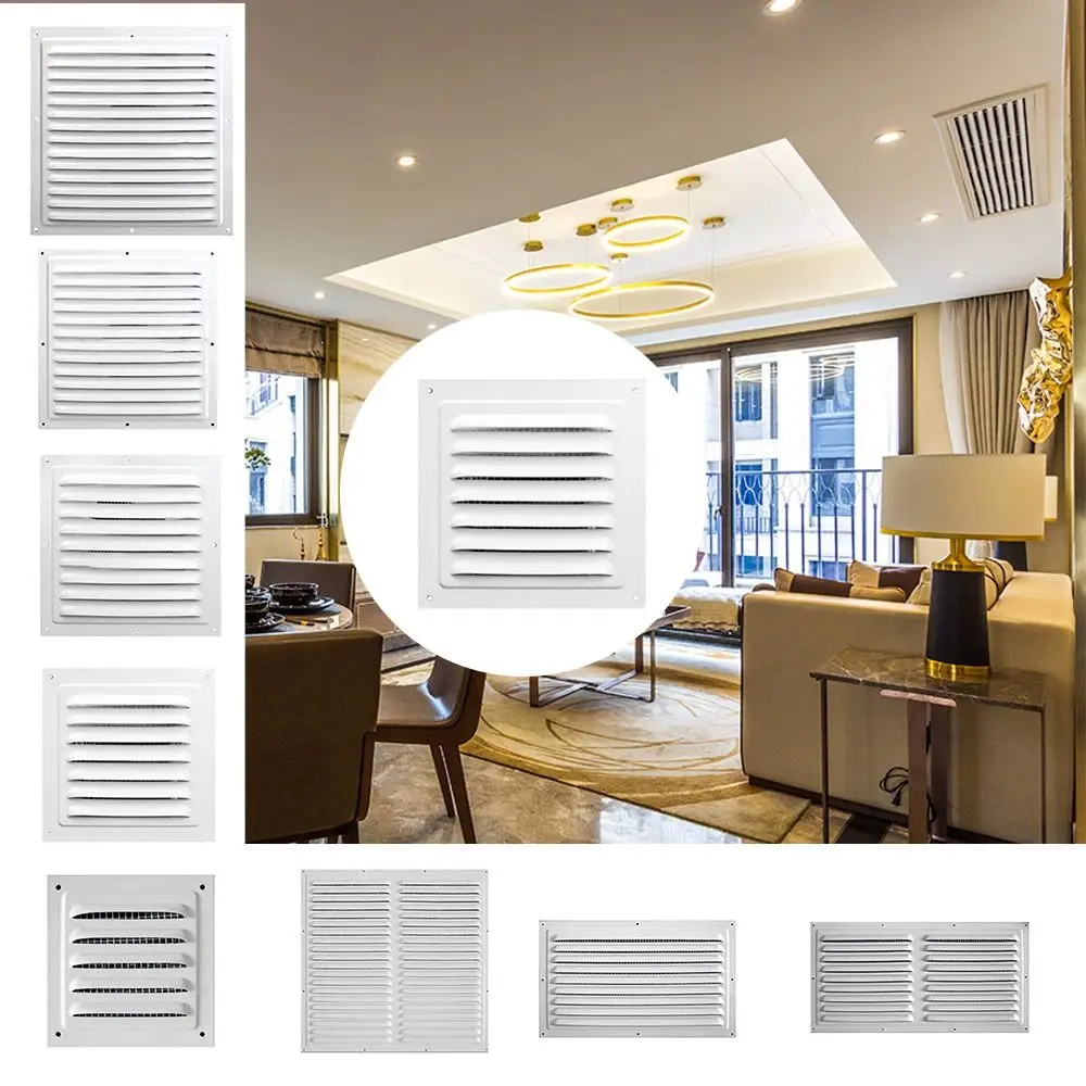 Aluminum Alloy Air Vent Grille Heating Cooling Vents Plate Window Square Vent Air System Net Cover Screen Ventilation Cover