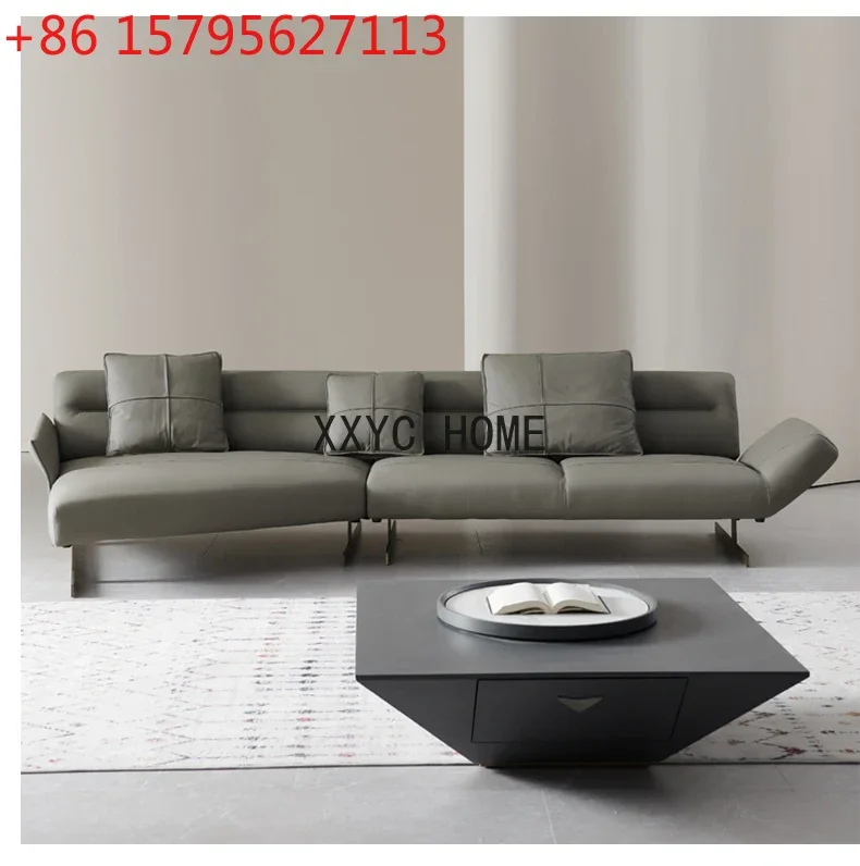 

Итальянский минималистичный одиночный диван для гостиной, светлый роскошный креативный дизайнерский кожаный диван, кресло для отдыха