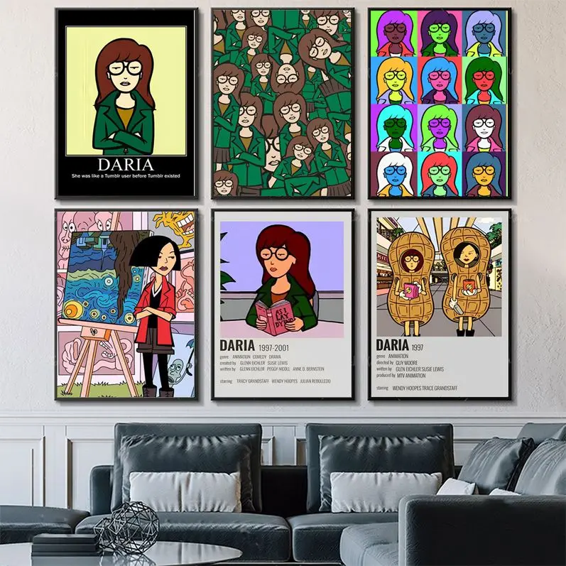 Anime D-Daria Classic Movie Posters Whitepaper Sticker DIY Room Bar Cafe Room Wall Decor