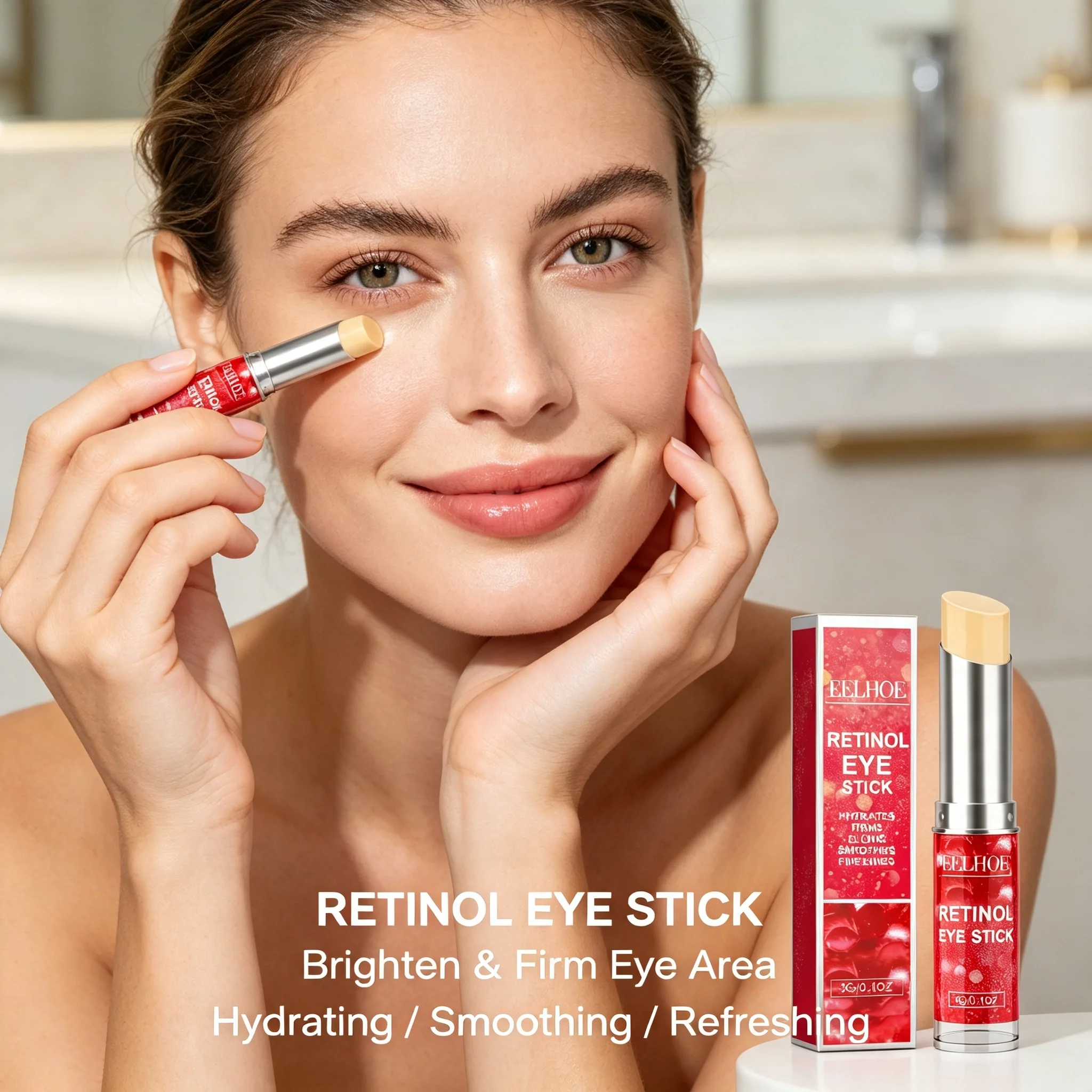 Retinol Eye Cream Stick Lightening Dark Circles Anti-Puffiness Smooth Brightening Moisturizing Firming Under Eye Treatment Care