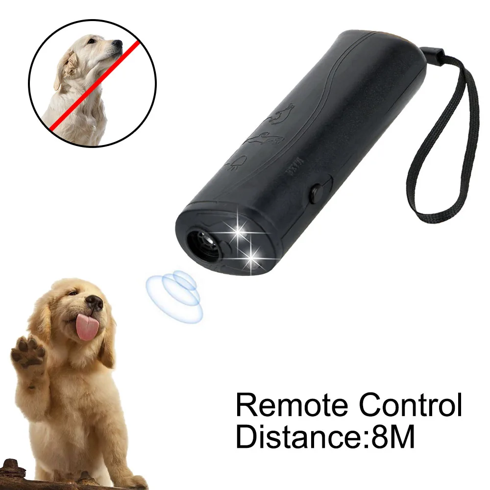 Dog Repeller Anti Barking Stop Bark Training Device Outdoor LED Ultrasonic Pet Trainer Repellents Whistle with Flash Light Dogs