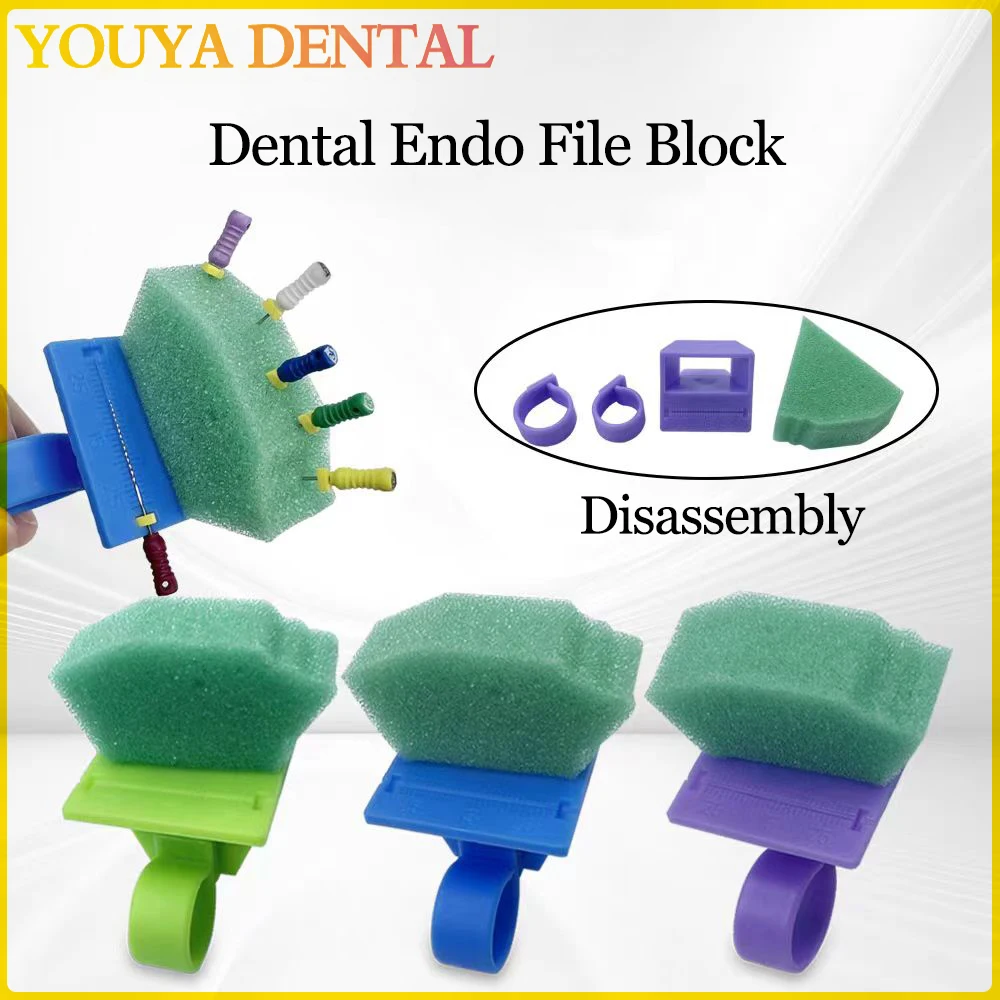 

Dental Endo File Block Endo File Holder Rulers Root Canal Finger Ring Cleaning Sponge Endodontic Finger Measuring Instruments