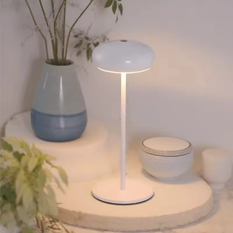 Bedside table light with wireless charger room designer desk lamp