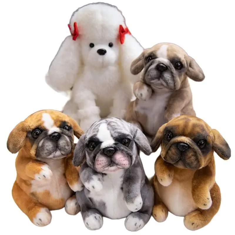 

20/26cm Pug Dog Plush Toy Sitting Cute Simulation Animal Plushie Colorful Doll Party Birthday Gift
