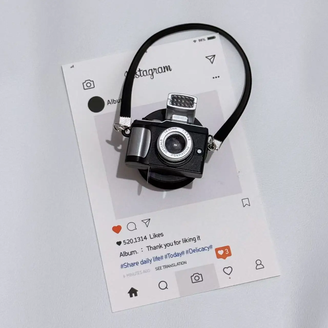 Nuovo supporto per fotocamera INS creativo coreano Custodia per iPhone 16 Samsung S25 Popsockets Griptok