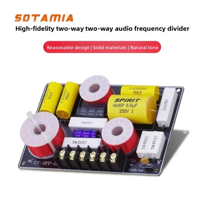 SOTAMIA Two Way Splitter Hifi Bookshelf Floor Speaker DIY High and Low Sound Speaker 2 Way Crossover Point 2700Hz Home Theater