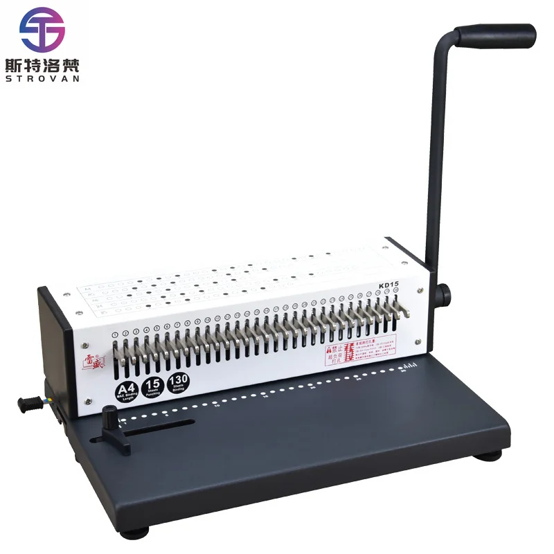 Manual Single Spiral Punching Machine Rayson KD15 30 Holes DIY Book Binding Machine 15 Sheets Capacity