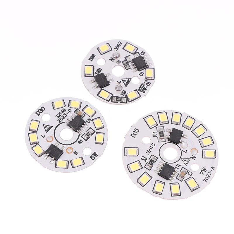 Alto Brilho Lâmpada LED, Placa SMD, Módulo Circular, Fonte Placa, Chip Downlight, Spotlight, AC 220V, 1Pc