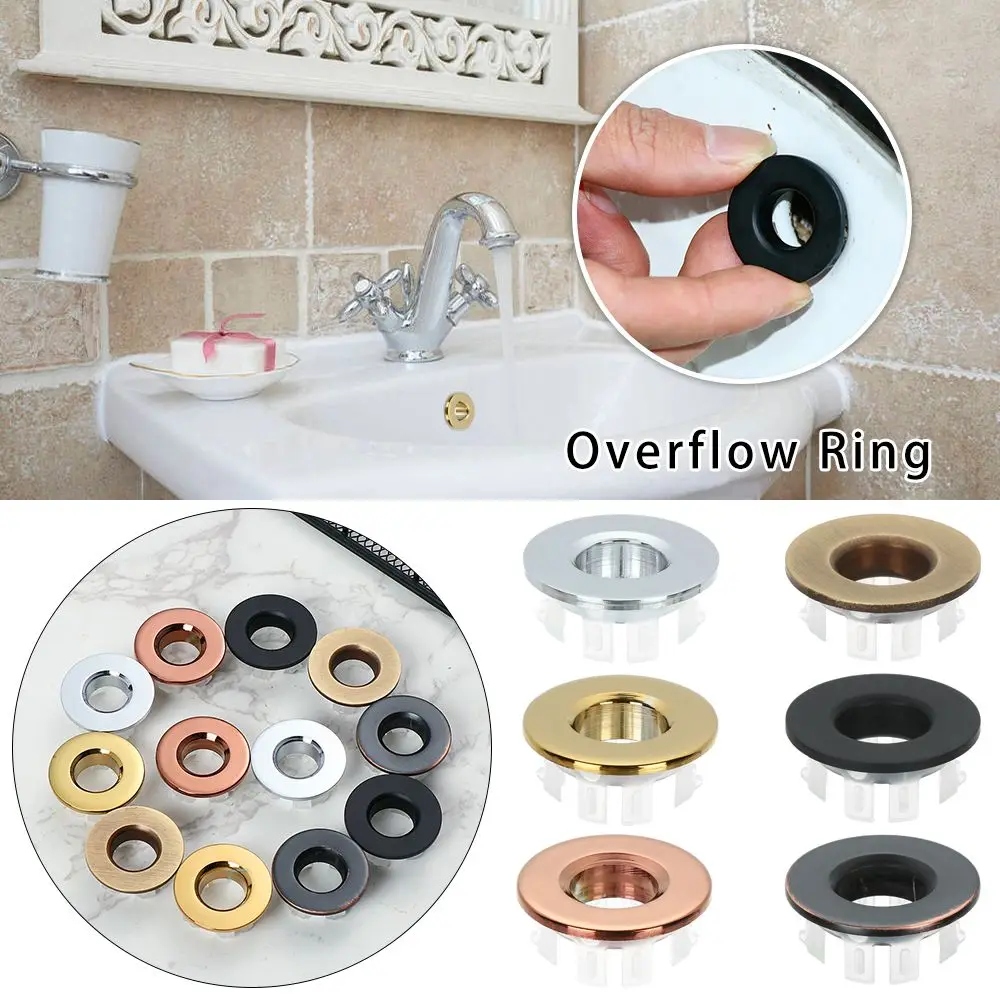 Hollow Tub Drain Stopper Round Ring Sink Hole Cover Trim Ring Cap Overflow Covers Basin Insert Replacement