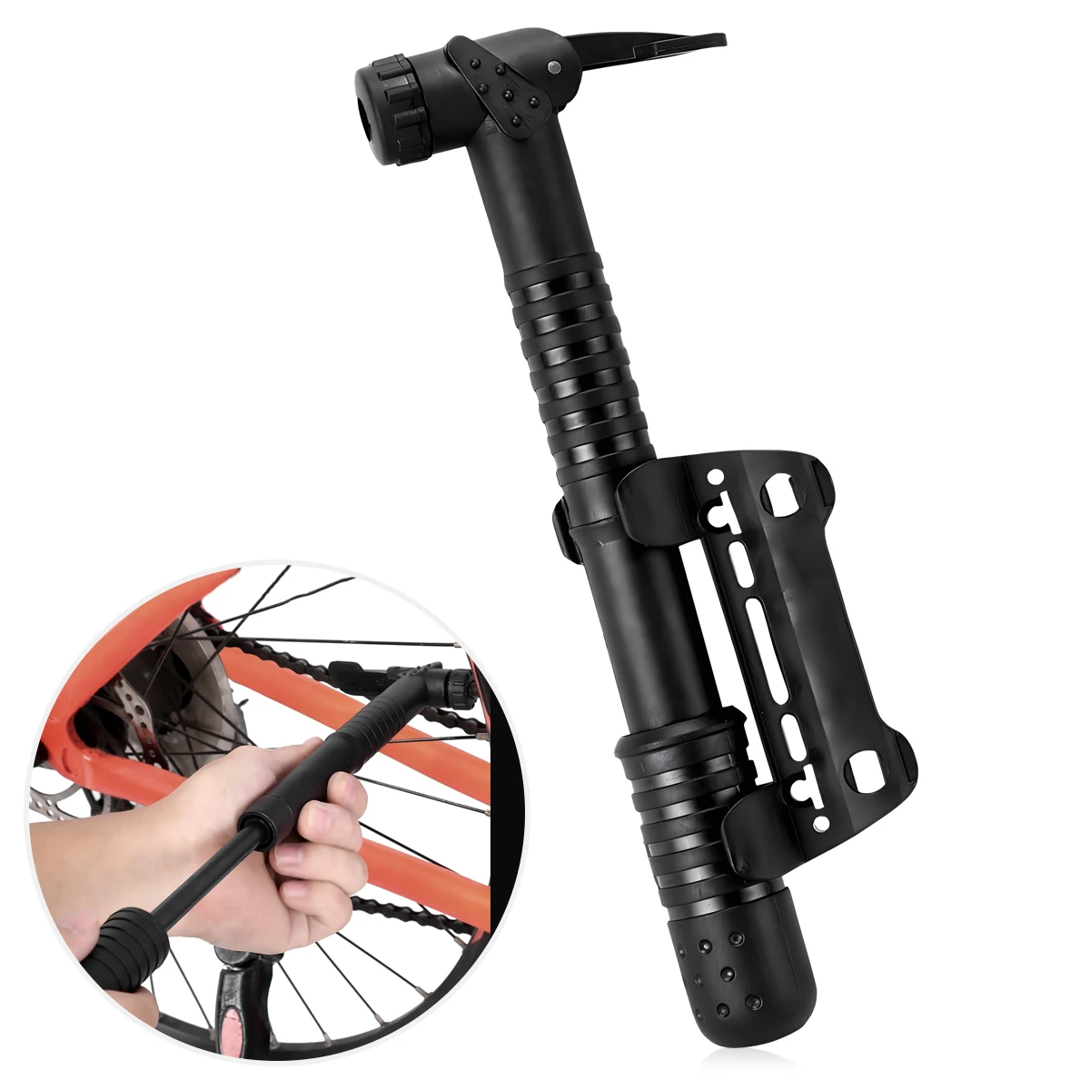 AliExpress MTB Bicycle Pump Bike Manual Air Pump Balloon Basketball Football Tire Inflator Schrader Valve Floor Pump Cycling Accesories