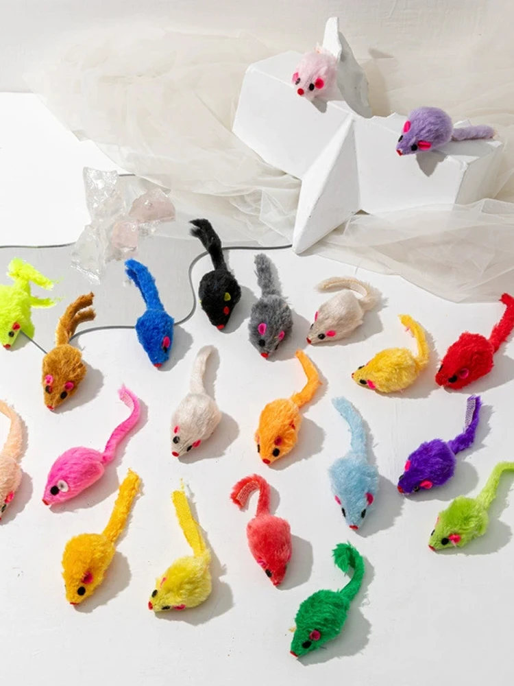 5/8/16 Stück (eine Packung) Kräuter-Spielzeuge für Haustiere, geeignet für alle Katzenrassen und Kätzchen – Plüsch-Mäuse-Imitationen mit realistischen Mustern, bunte Kräuter-Mäuse für interaktives Spielen, Kauen und Jagen – Zahnpflege-Geschenk für Katzen und Kätzchen (zufällige Farben) – Detail 6